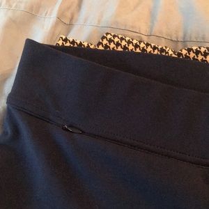 Lands' End Women's Starfish Mid Rise Straight Leg Pull On Pants Navy XL Petite